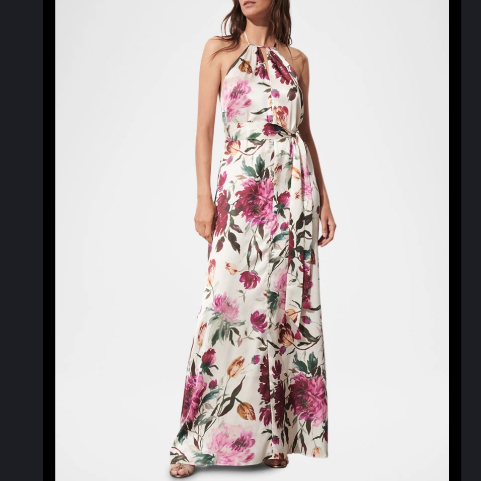 Figue Etna Floral Backless Maxi Dress In Ethereal Bloom Chalk M